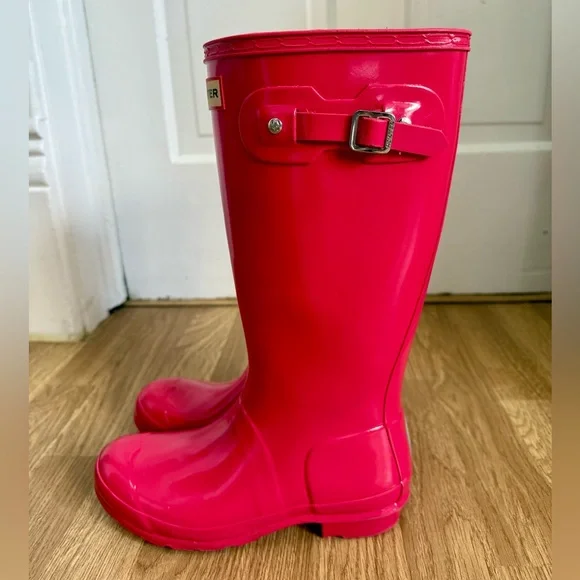 Hunter Tall Rain Boots Big Kids Fuchsia - Picture 4 of 8